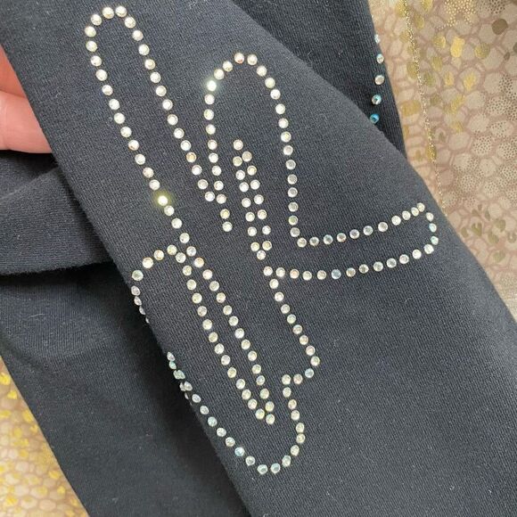 PINK Victorias Secret Black Iridescent Rhinestone High Waist Leggings, Small - Picture 5 of 6